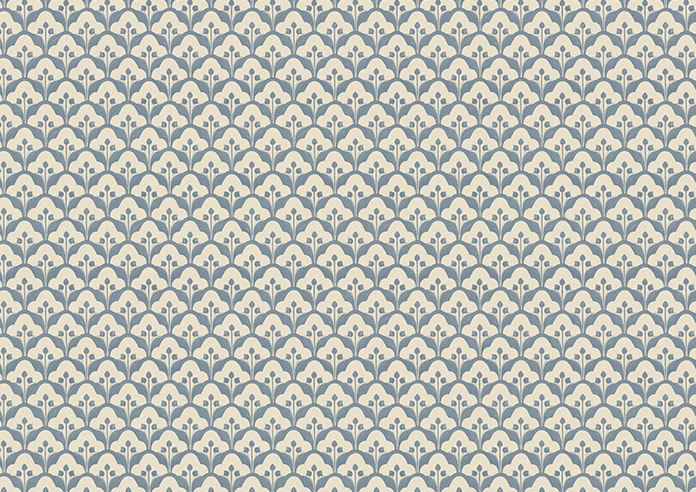 Trellis Prints, Scallop and Bud Raffs Blue - Twist&Fit Roller Blind - Image 6